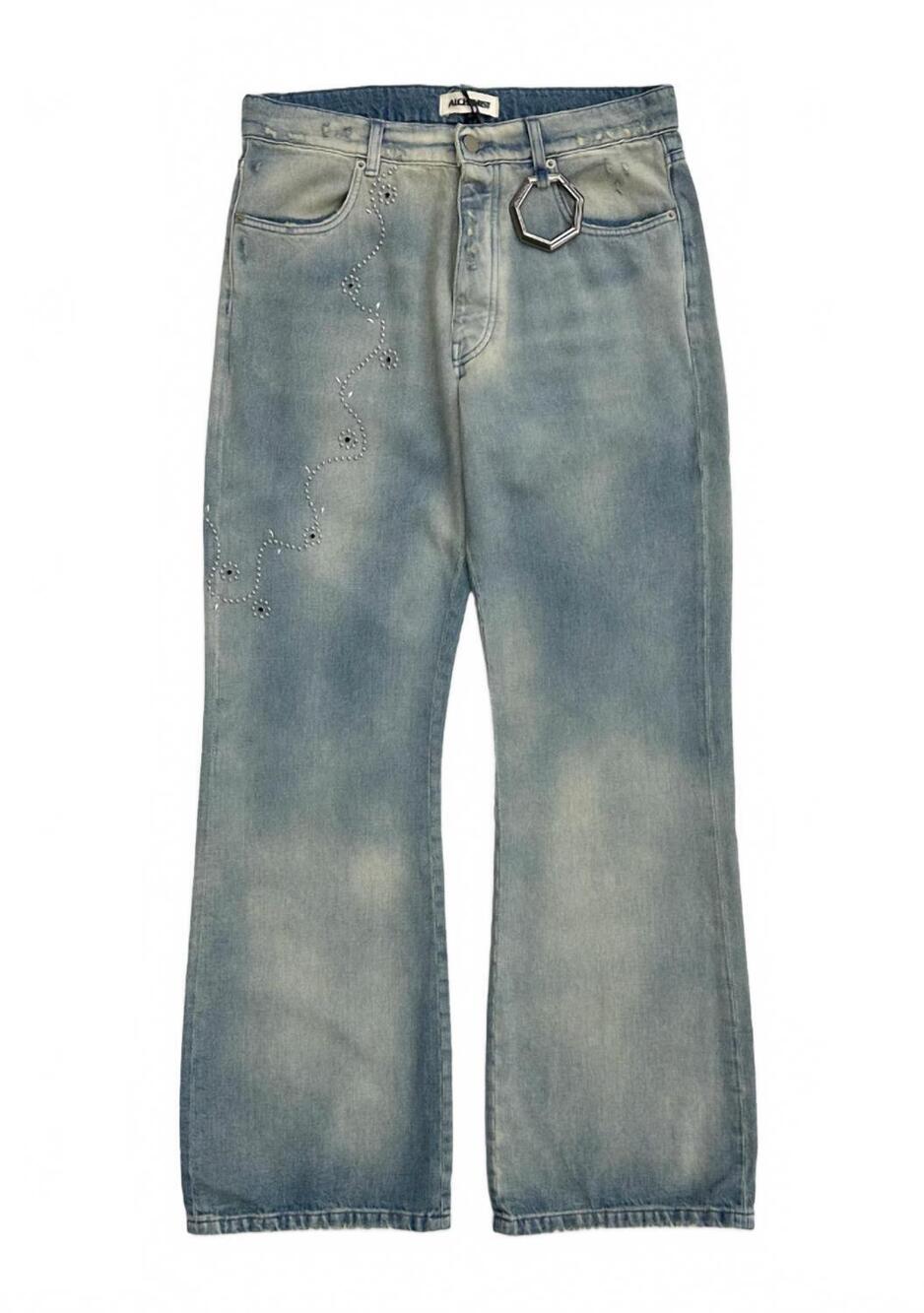 NEW ALCHEMIST men's western studs studio jeans in light indigo